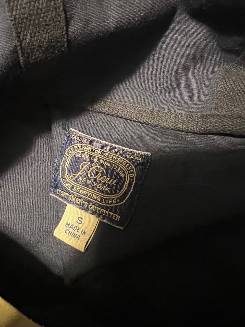 J. Crew Navy and Khaki Hooded Pullover Windbreaker Anorak - Picture 5 of 5